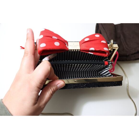 NWT Kate Spade x Disney Minnie Mouse BOW CLUTCH Crossbody Hand BAG Purse $328 - Picture 11 of 15